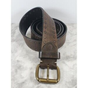 Vintage Mens Italian Leather Belt Eurometal Buckle - Berge Uomo Vera Pelle, 38"